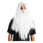 Lång Vit Trollkarl Perukset - One size