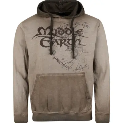 Sagan om Ringen Luvtröja - Middle Earth - S XXL - för Herr - grå