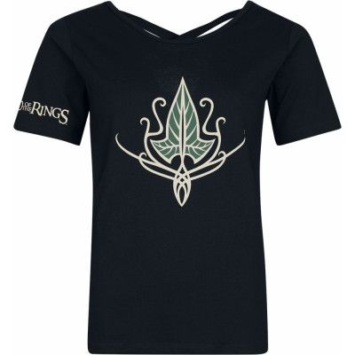 Sagan om Ringen T-shirt - Leaf of Lorien - S XL - för Dam - svart