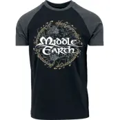 Sagan om Ringen T-shirt - Middle Earth - M XXL - för Herr - antracit/svart