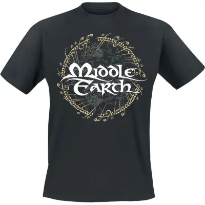 Sagan om Ringen T-shirt - Middle Earth - M XL - för Herr - svart