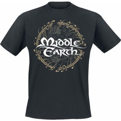 Sagan om Ringen T-shirt - Middle Earth - M XL - för Herr - svart
