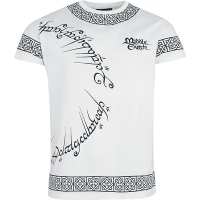 Sagan om Ringen T-shirt - Middle Earth - S 3XL - för Herr - vit