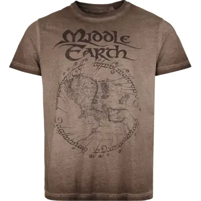 Sagan om Ringen T-shirt - Middle Earth - S 3XL - för Herr - ljusbrun